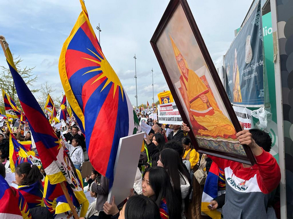 France-based Tibetan community associations hold protest in Paris. (Photo/ANI)