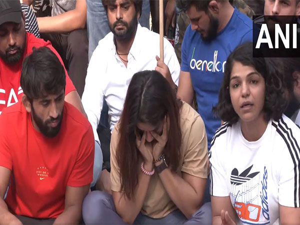 Bajrang Punia, Vinesh Phogat and Sakshi Malik (Photo: ANI)