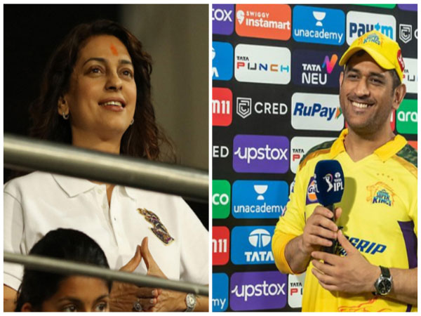 Juhi Chawla and MS Dhoni (Image source: Instagram)