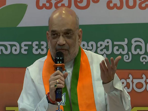 Union Minister Amit Shah in Hubballi (Photo/ANI)
