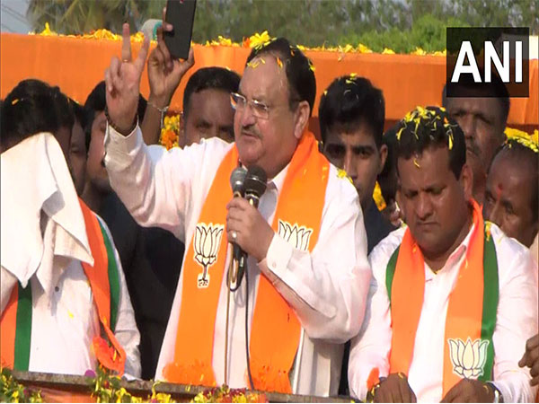BJP chief JP Nadda in Chikkaballapur (Photo/ANI)