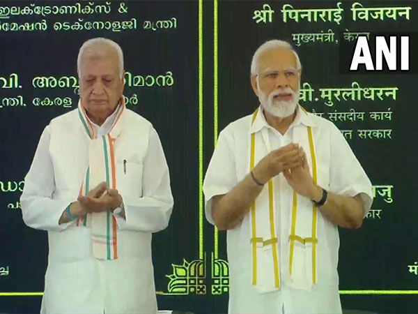 PM Modi lays foundation stone of Digital Science Park in Thiruvananthapuram. (Photo/ANI)