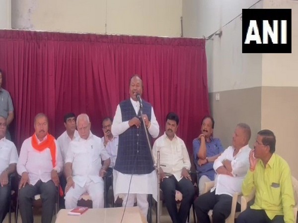 BJP leader KS Eshwarappa addressing a public meeting (Photo/ANI)