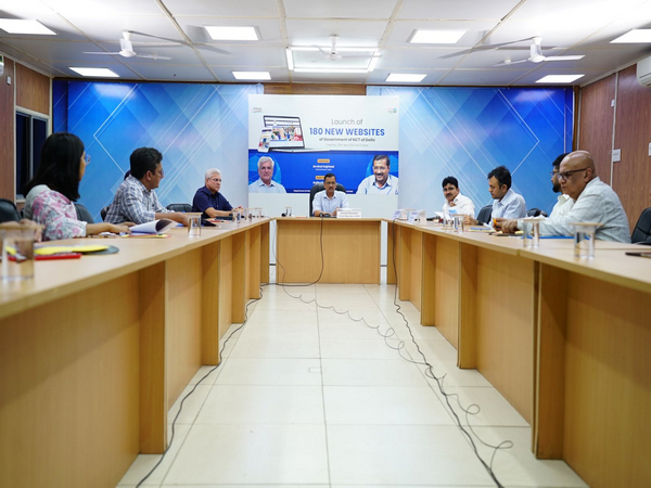 Delhi CM Arvind Kejriwal launching government websites (Photo/ANI)