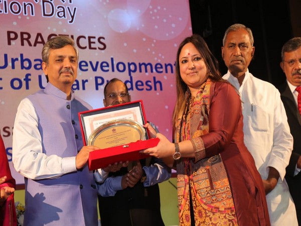 Swachh Bharat Mission (Urban) UP honoured with HUDCO Award (Photo/ANI) 