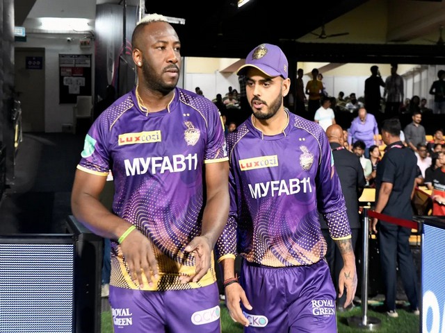 Andre Russell and KKR captain Nitish Rana (Photo: iplt20.com)