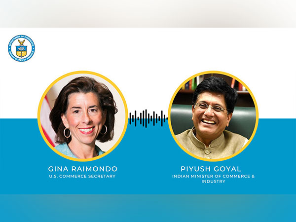 US Secretary of Commerce Gina Raimondo, India's Union Commerce Minister Piyush Goyal (Source: Twitter/@SecRaimondo)