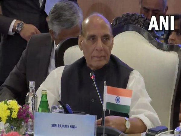 Union Defence Minister Rajnath Singh at SCO meeting in Delhi.