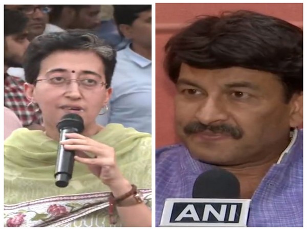 (From Left) Delhi Minister Atishi and BJP MP Manoj Tiwari (Photo/ANI)