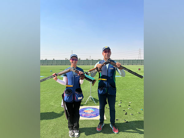 Ganemat Sekhon and Mairaj Ahmad Khan after winning gold at Shotgun World Cup in Cairo (Image: NRAI)