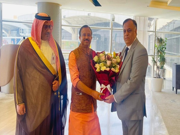 V Muraleedharan in Riyadh. (Photo/Twitter: @MOS_MEA)