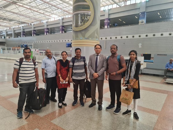 Indian nationals leave Jeddah airport on Delhi-bound flight on Tuesday. (Photo: Twitter/@MEAIndia)