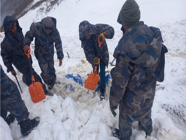 Rescue officials carrying out the search operation in Nepal on Tuesday. (Photo Source: Armed Police Force, Darchula)