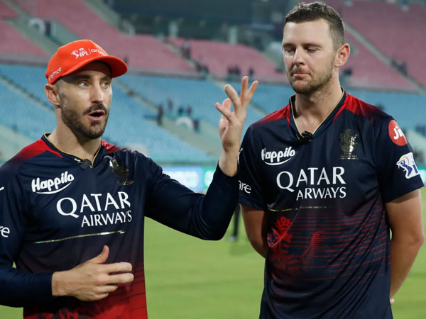 Faf du Plessis and Josh Hazlewood (Image: IPL) 