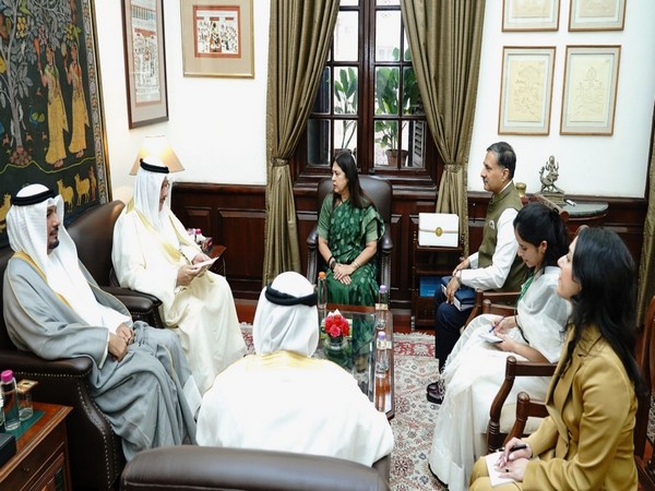 Assistant Foreign Minister of Kuwait for Asia Affairs, Sameeh Essa Johar Hayat calls on MoS for External Affairs and Culture, Meenakashi Lekhi on Tuesday. (Photo Credit: Twitter/@M_Lekhi)