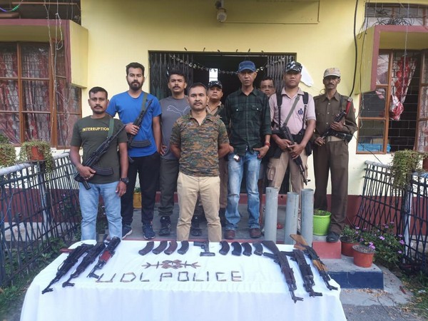 Assam police recover huge cache of arms (Photo/ANI)