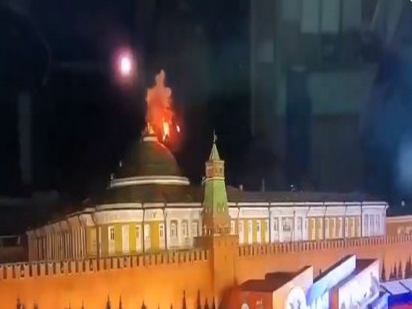 Screengrab of a video showing the drone attack on the Kremlin. (Photo Credit: Twitter/@RT_com)