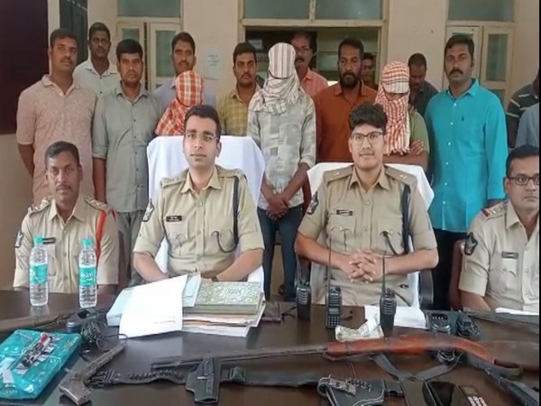 Three fake maoists arrested by ASR police in Andhra Pradesh(Photo/ANI)