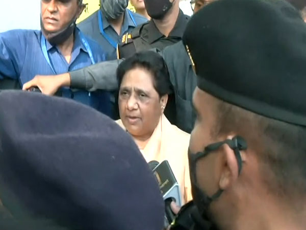 BSP Supremo Mayawati after casting her vote (Photo/ANI)