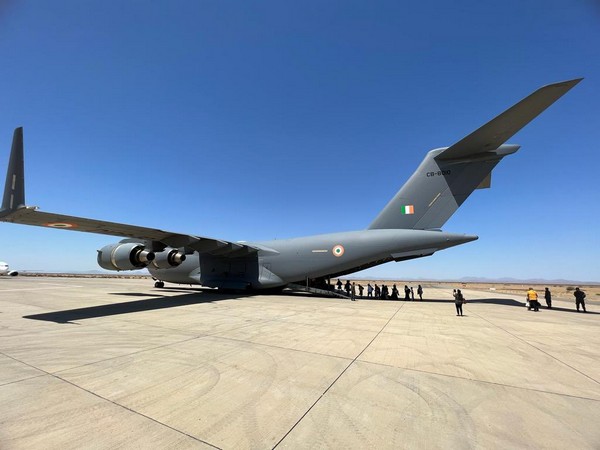 IAF C17 aircraft with 192 passengers, including nationals from Nepal is en route to Ahmedabad. (Photo Credit: Twitter/@MEAIndia)