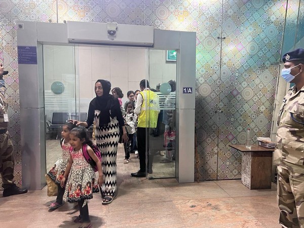 Indians rescued from Sudan land in Gujarat on Thursday. (Photo Credit: Twitter/ @MEAIndia)