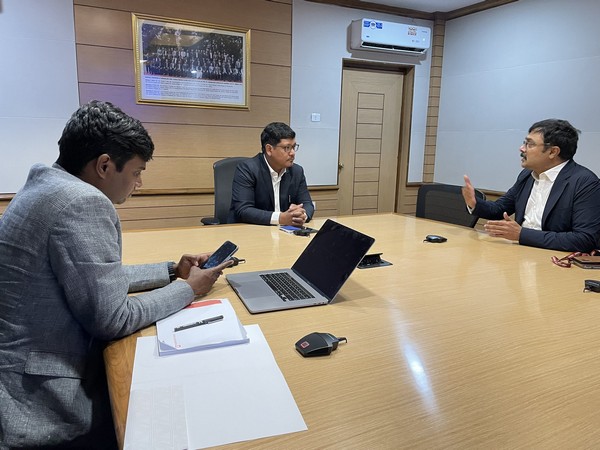 Meghalaya CM Conrad Sangma holding the meeting (Photo/ANI)