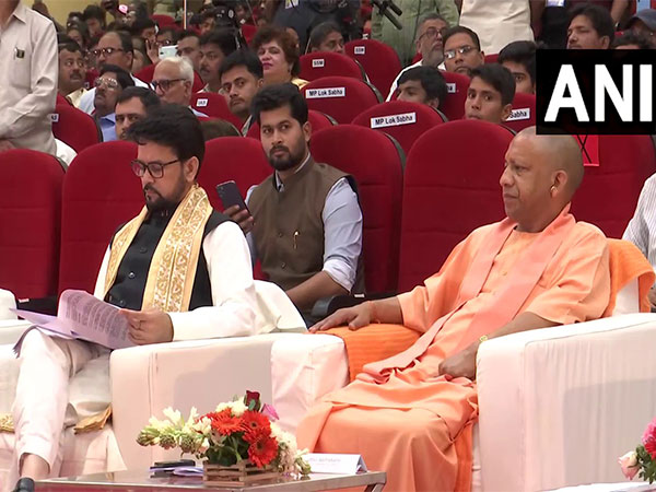 Anurag Thakur and Yogi Adityanath at the event(Photo: ANI)