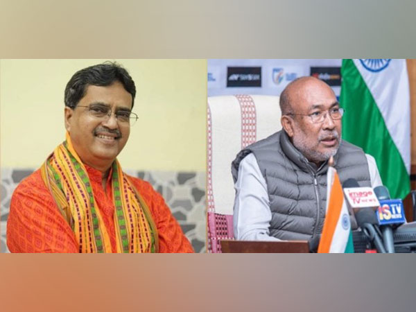 Tripura Chief Minister Manik Saha, Manipur Chief Minister N Biren Singh (Photo/ANI)