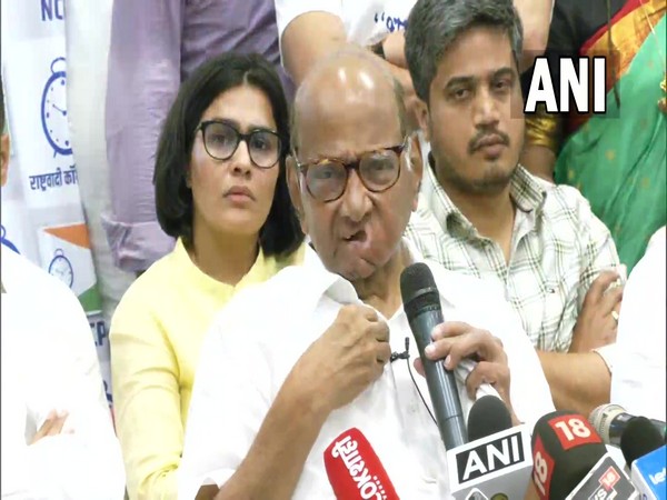 NCP president Sharad Pawar during press conference (Photo/ANI)