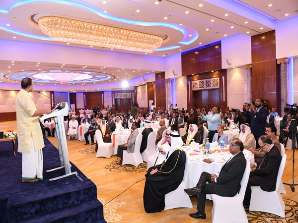 MoS V Muraleedharan interacting with the Indian community in Bahrain on Friday. (Photo Credit: Twitter/@MOS_MEA)