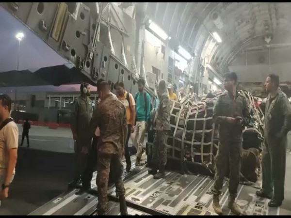 Last flight IAF C-17 lands in Hindan Air base. (Photo/ANI)