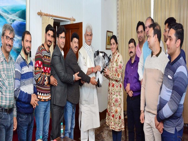 All Minority Employees Association Kashmir calls on Lt Governor Sinha (Photo/ANI)