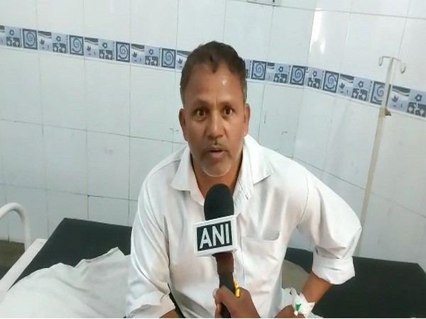 Rajesh Malviya, one of the affected family members, at district hospital (Photo/ANI)