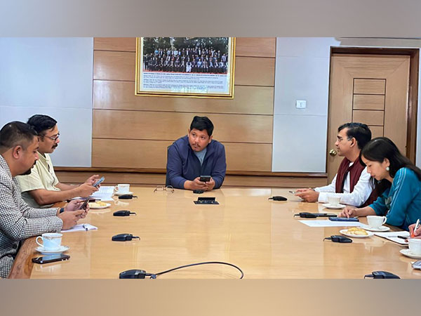 Meghalaya CM Conrad K Sangma holding meeting with officials (Photo/ANI)
