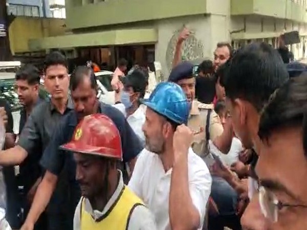 Rahul Gandhi riding pillion on a scooter. (Photo/ANI)