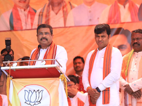 Dharmendra Pradhan while addressing a rally in Odisha's Jharsuguda on Sunday (Photo:Twitter@dpradhanbjp) 