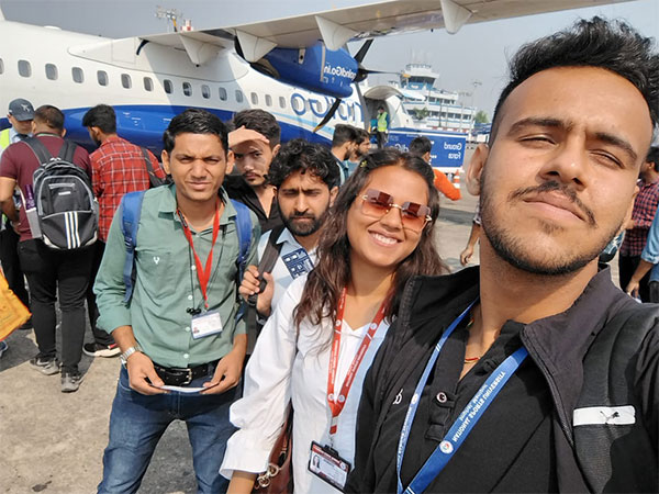 Maharshtra students stranded in Manipur reach Guwahati (Photo/ANI)