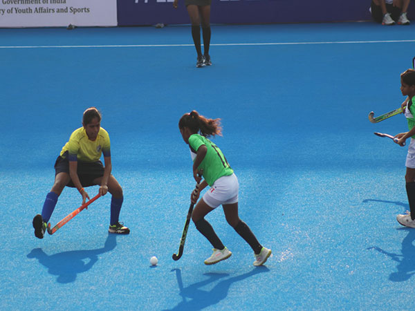 Players in action during Hockey India Sub-Junior Women National Championship 2023 (Image: HI)