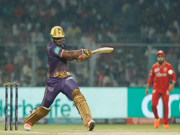 Kolkata Knight Riders all-rounder Andre Russell in action against Punjab Kings in IPL 2023 (Image: IPL)