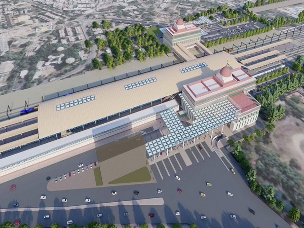 Illustration pictures of Udaipur railway station post-redevelopment. (Photo/ANI)