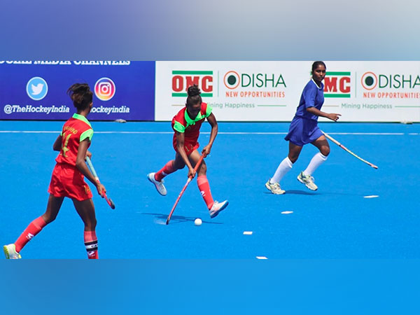 Players in action during Hockey India Sub-Junior Women National Championship 2023 (Image: HI)