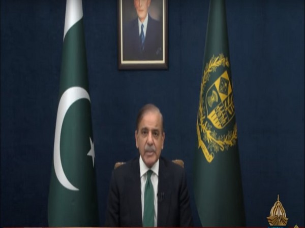 Screengrab from Shehbaz Sharif address from PTV's YouTube