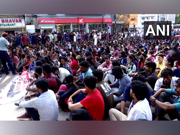 Medical students protest in Thiruvananthapuram. (File photo/ANI)
