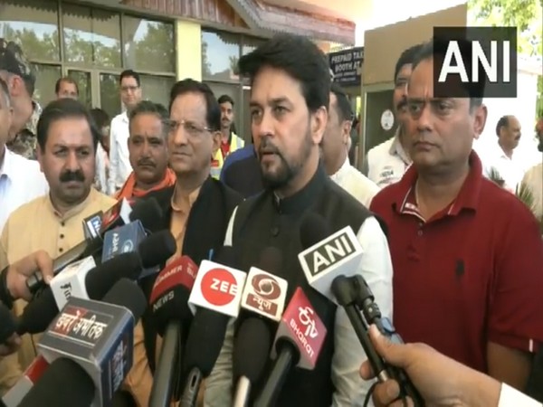 Union Minister Anurag Thakur speaking to media (Photo/ANI)