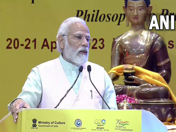 Prime Minister Narendra Modi at Global Buddhist Summit. (Photo/ANI)