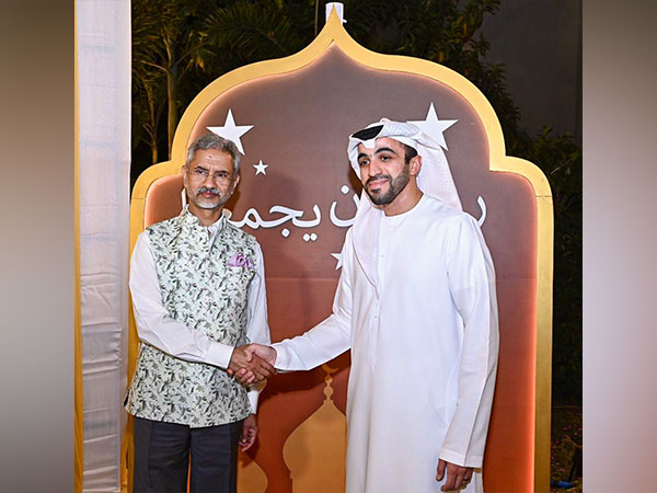  EAM S Jaishankar with UAE Ambassador Abdulnasser Alshaali. (Photo Credit - Twitter)