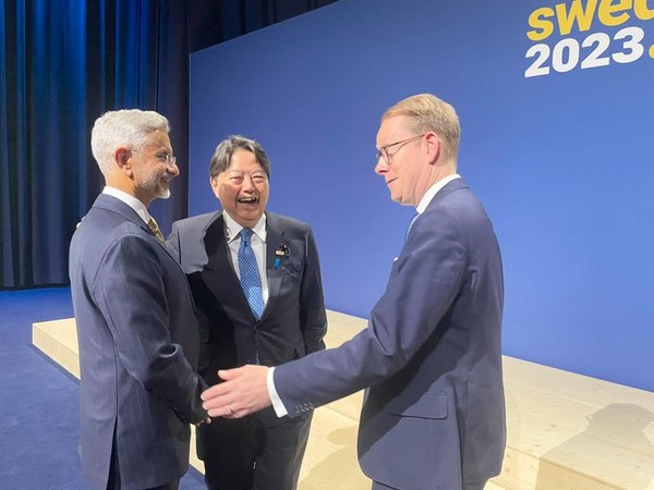 External Affairs Minister S Jaishankar, Japanese Foreign Minister Yoshimasa Hayashi, Sweden FM Tobias Billstrom (Image Credit: Twitter/@DrSJaishankar)