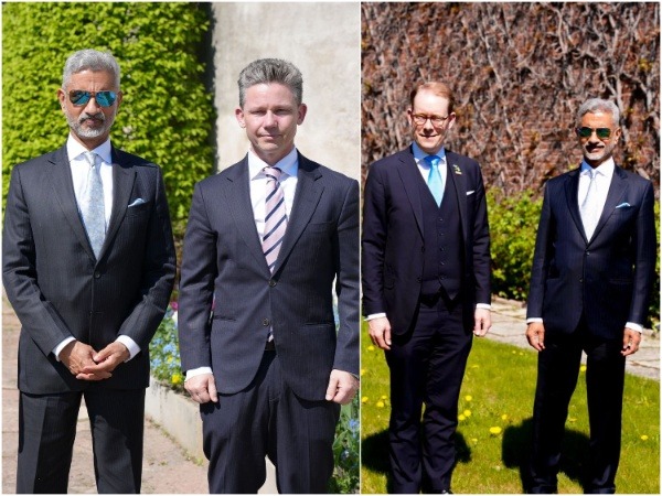 EAM Jaishankar with Sweden's Defence Minister Pal Jonson (Left), Foreign Minister Tobias Billstrom (Right)