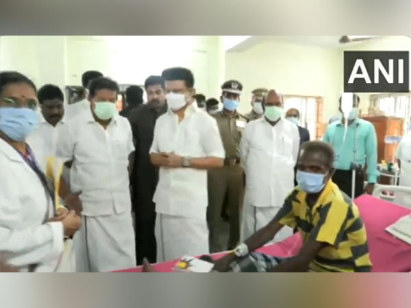 Tamil Nadu CM MK Stalin at  Villupuram Government Hospital (Photo/ANI)