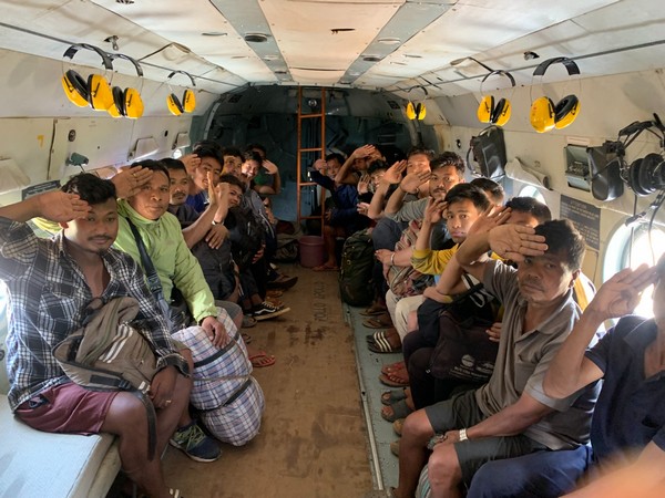 Assam Rifles undertakes air evacuation of stranded citizens (Photo/ANI)